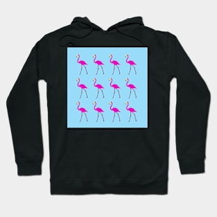 Flamencos sobre azul Hoodie